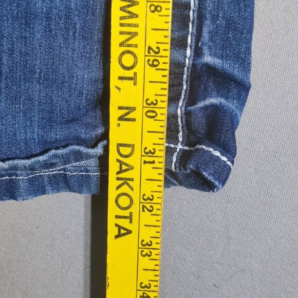 Maurices jeans women's size 5/6 ink blue colour Low rise Boot cut Embroidered - Picture 12 of 14